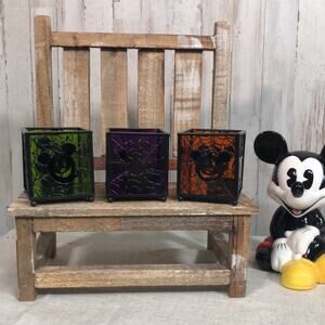 Brand New in Package Vintage Mickey Set of 3 Votive Holders from the Parks
